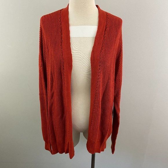 NWT ABOUND‎ Red Persimmon Knit Cardigan (L) - Picture 2 of 8